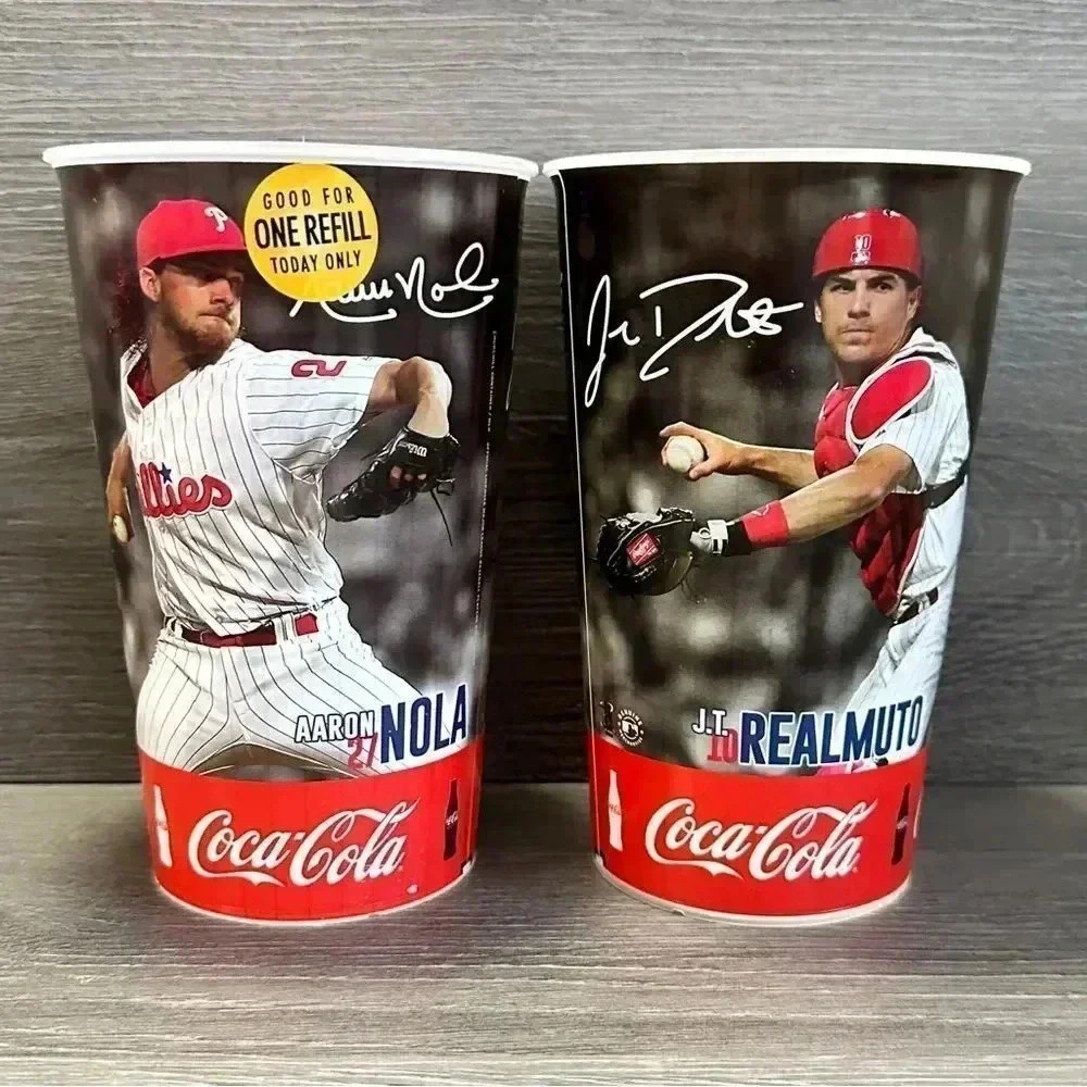Lot of 2 Philadelphia Phillies SGA Souvenir Cups NOLA & REALMUTO on both NWOT